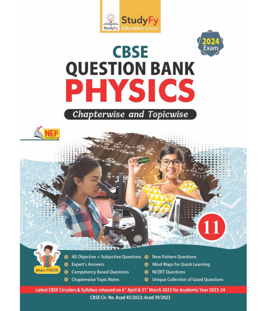    			StudyFy Class 11 Physics CBSE Question Bank For 2024 Board Exams | Chapterwise Topic Notes | Previous Year's Solved Questions