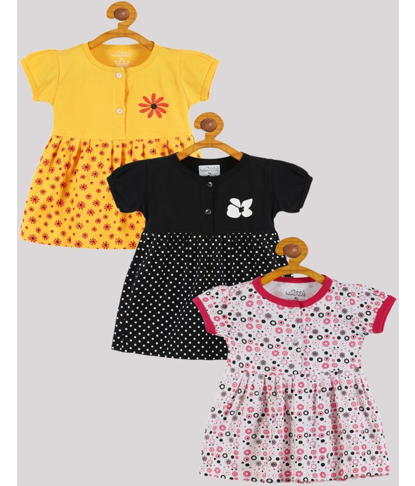     			Babeezworld Pack of 3 Baby Girls Cotton Frock ( Multi )