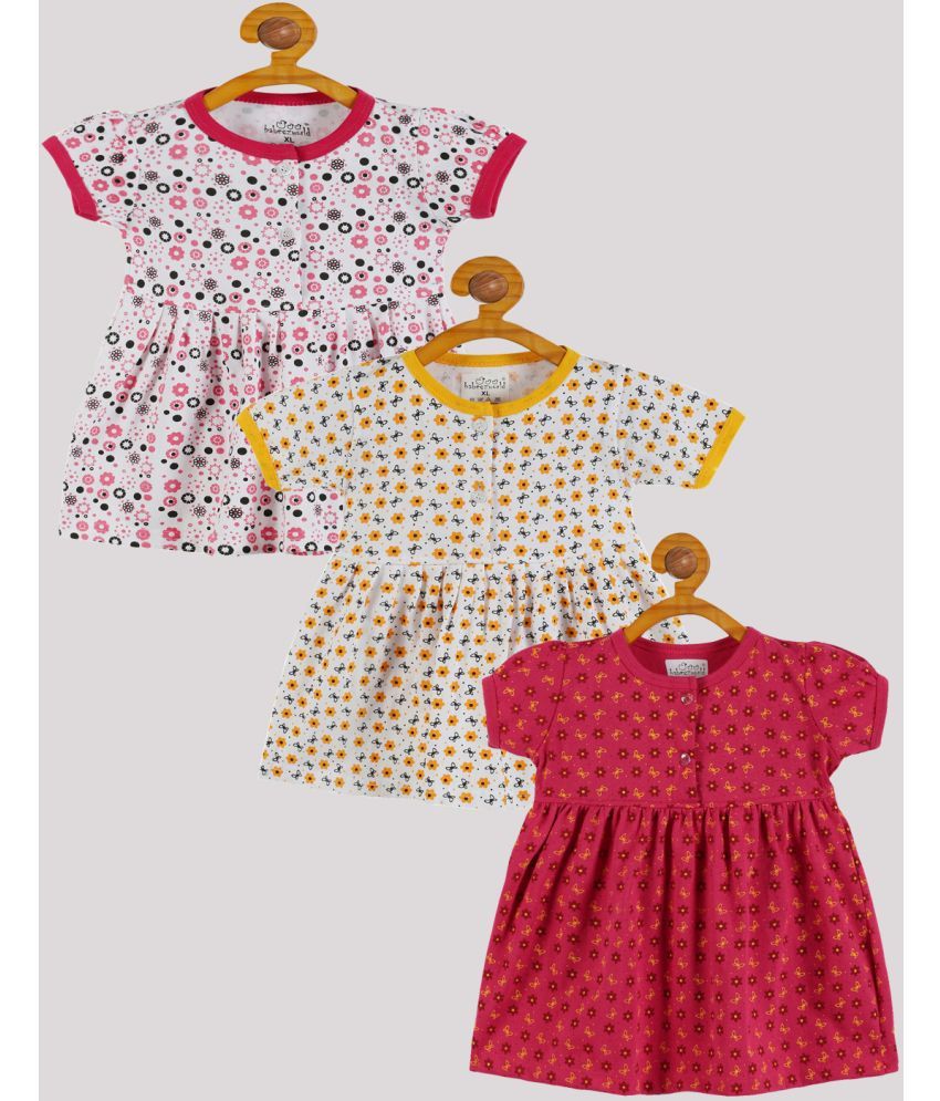     			Babeezworld Pack of 3 Baby Girls Cotton Frock ( Multi )