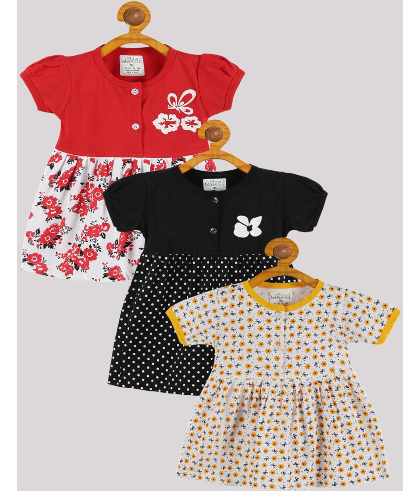 Babeezworld - Multi Cotton Baby Girl Frock ( Pack of 3 )