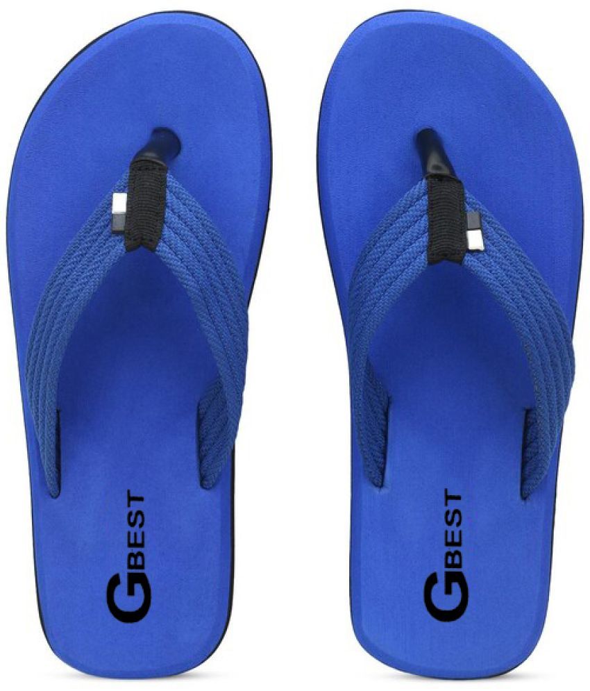     			GBest - Blue Men's Thong Flip Flop