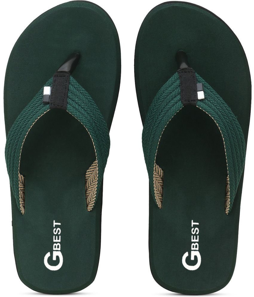     			GBest - Green Men's Thong Flip Flop