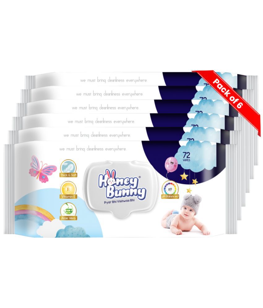 Honey Bunny - Scented Wet wipes For Babies ( Pack of 6 )