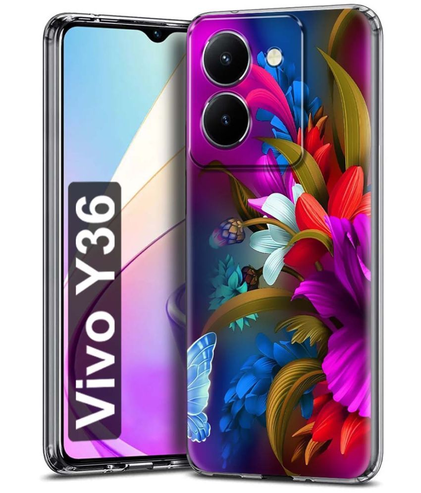     			NBOX - Multicolor Printed Back Cover Silicon Compatible For Vivo Y36 ( Pack of 1 )