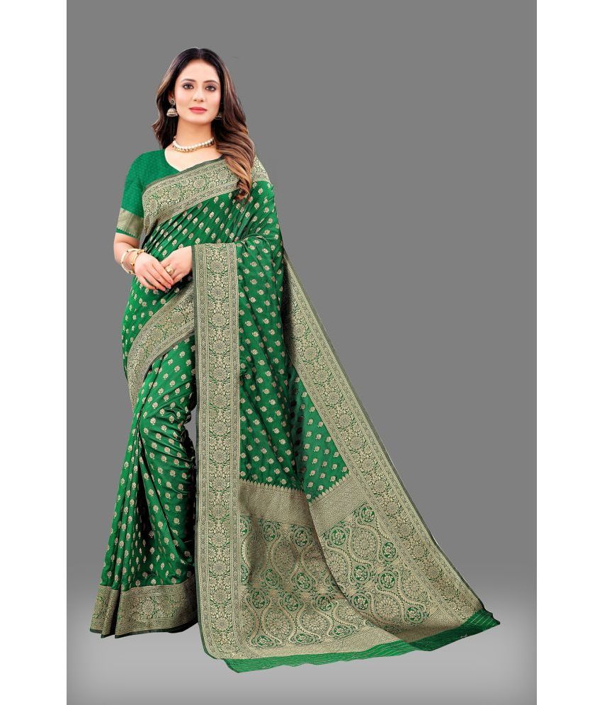     			OFLINE SELCTION - Green Silk Saree With Blouse Piece ( Pack of 1 )