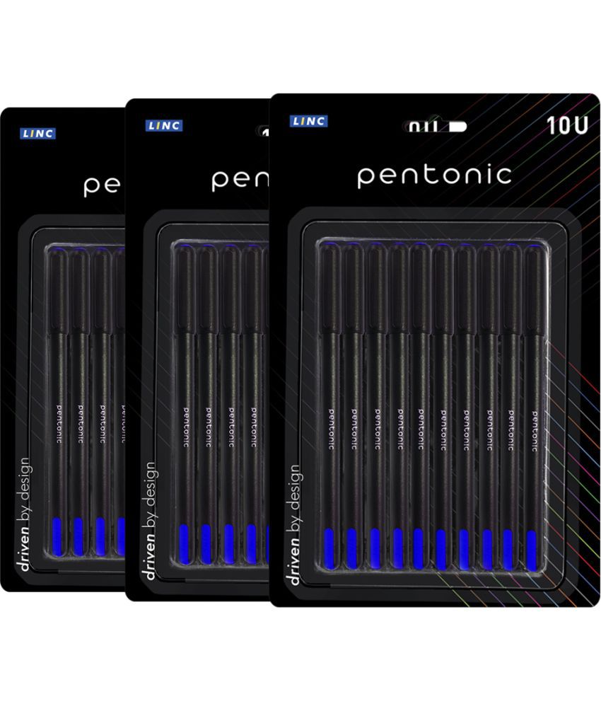     			Pentonic Linc Ball Point Pen (0.7 mm, Blue Ink, Pack of 10 x 3 Box)
