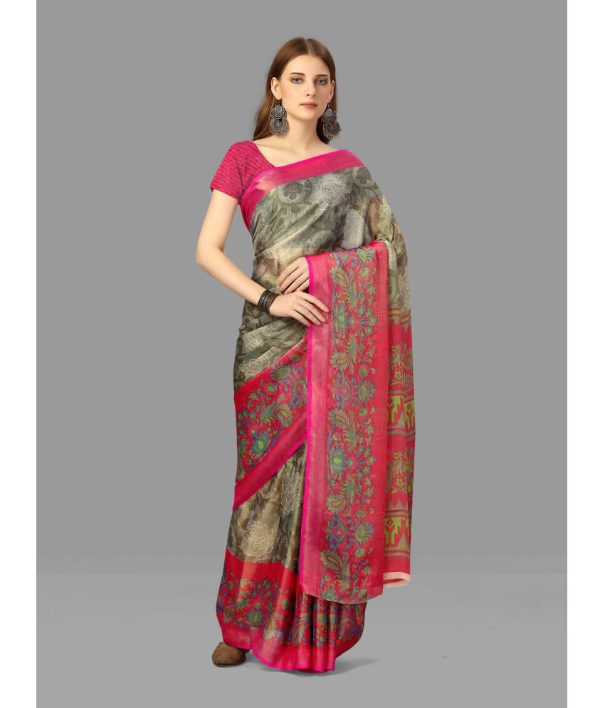     			Sanwariya Silks - Grey Brasso Saree With Blouse Piece ( Pack of 1 )