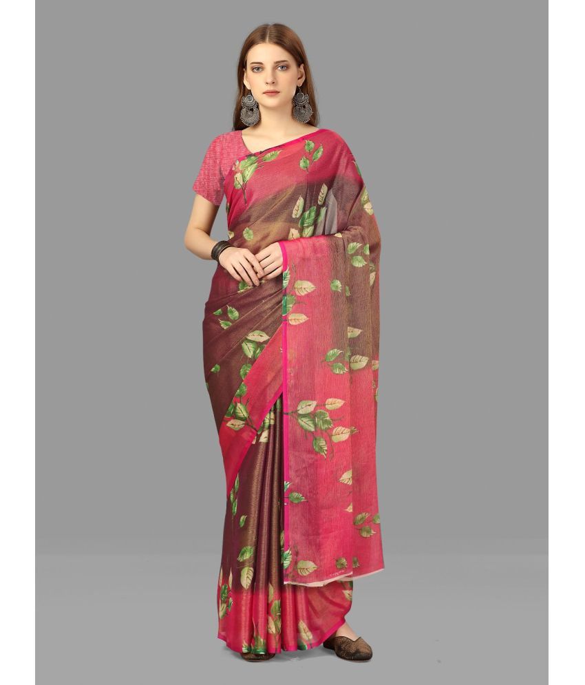     			Sanwariya Silks - Pink Brasso Saree With Blouse Piece ( Pack of 1 )