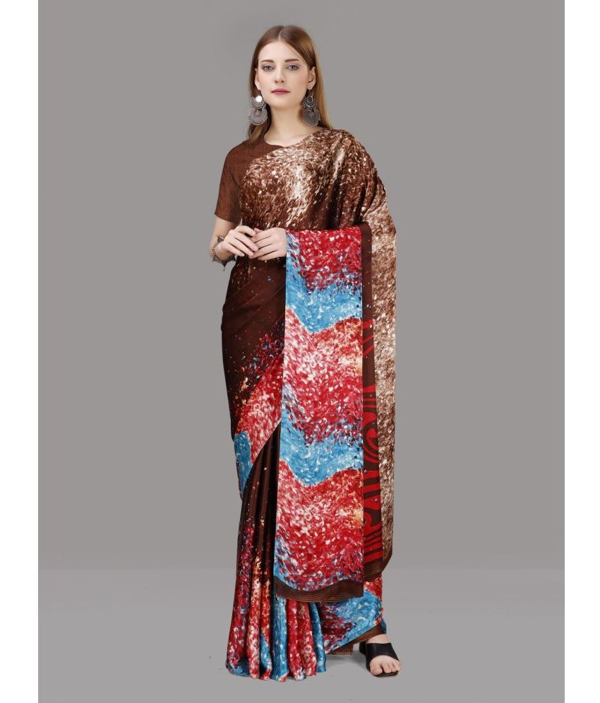     			Sitanjali - Brown Crepe Saree With Blouse Piece ( Pack of 1 )