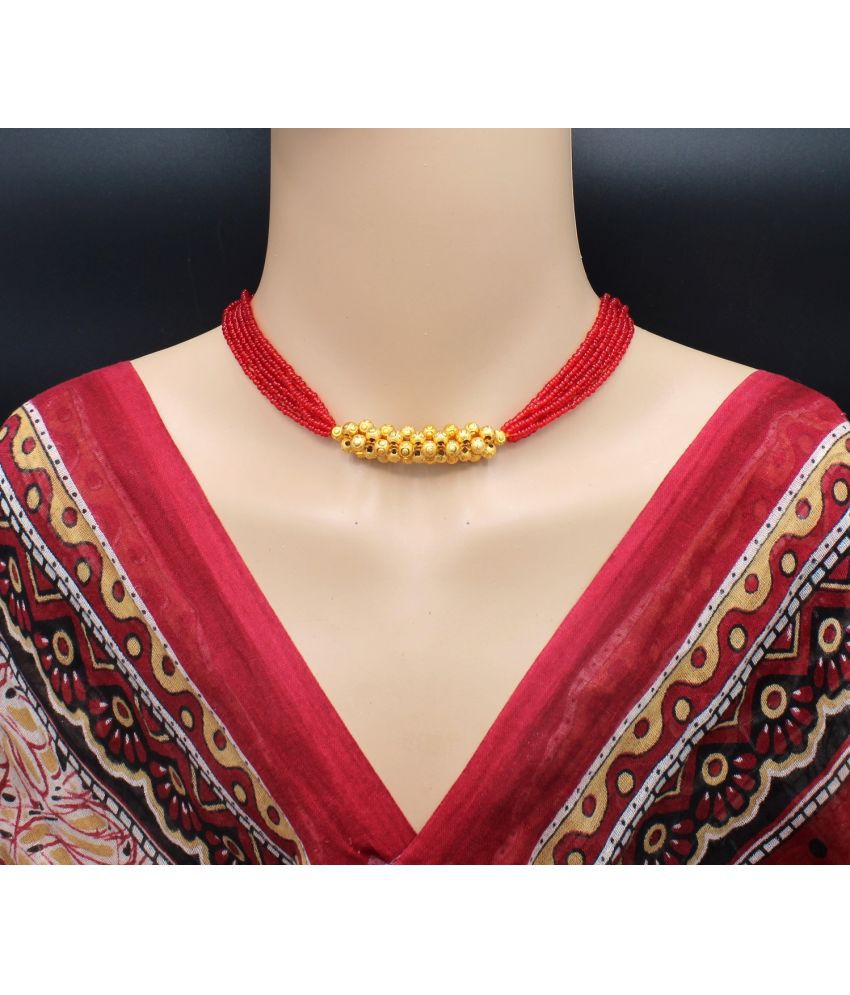     			Soni jewellery - Red Mangalsutra ( Pack of 1 )