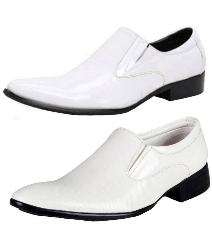     			vitoria - White Men's Slip On Formal Shoes