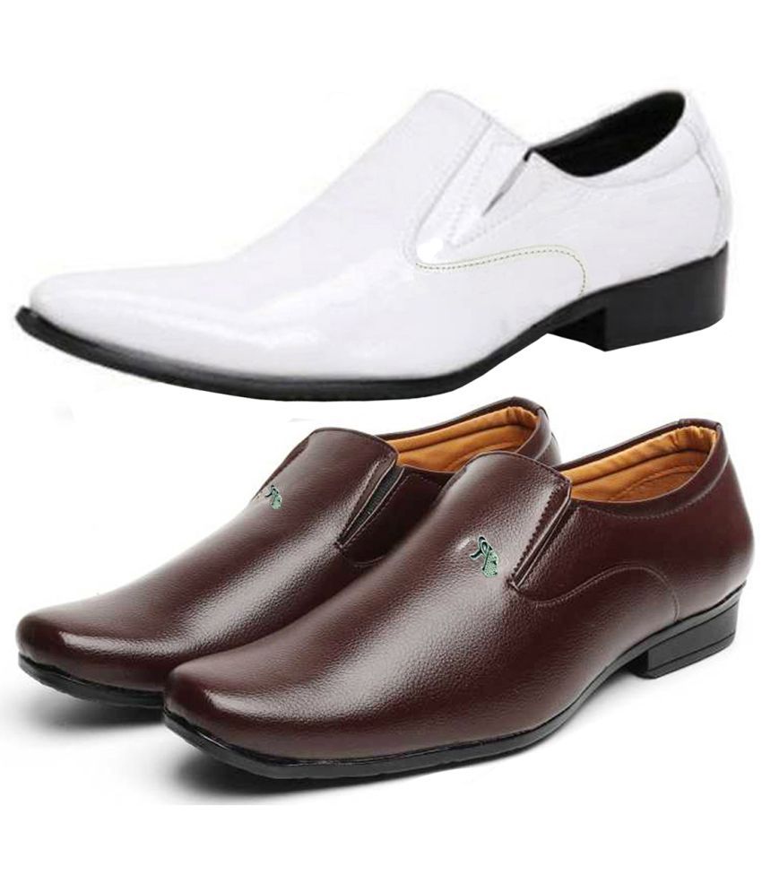     			vitoria - White Men's Slip On Formal Shoes