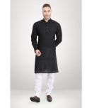 RG Designers - Black Cotton Regular Fit Men's Kurta Pyjama Set ( Pack of 1 )