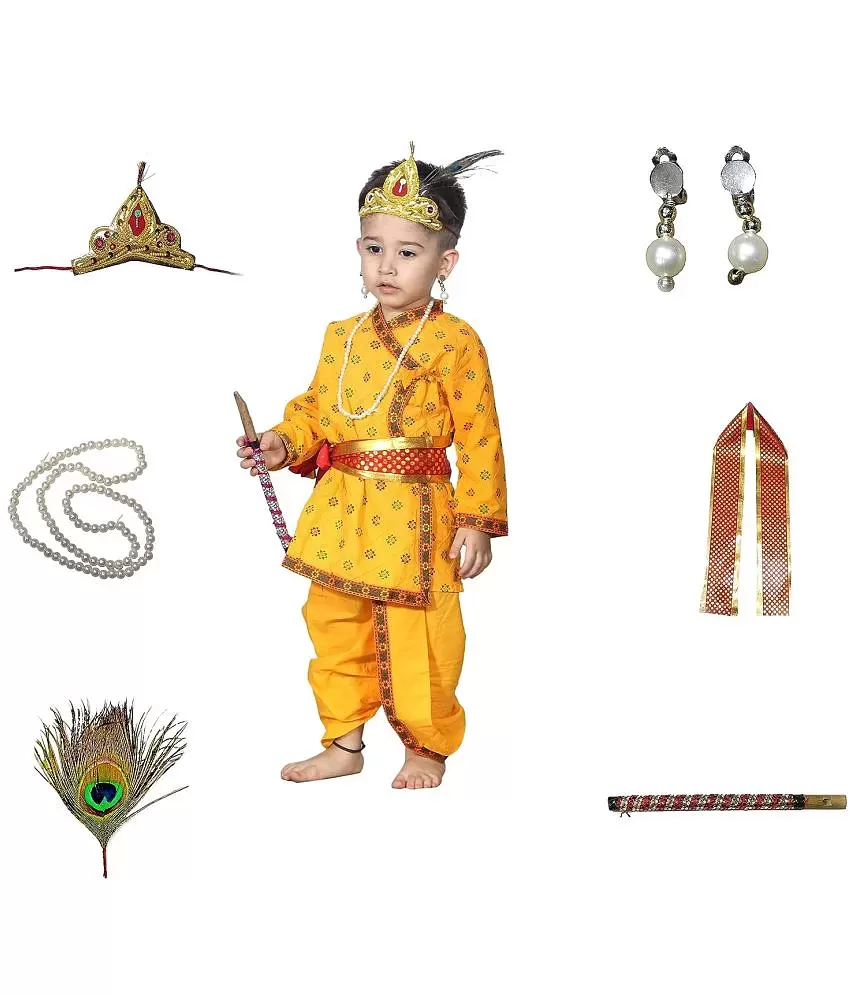 Raj Fancy Dresses Krishna Dress for Kids 1 Year Baby Boy 6-12 Months Costume  Kanha