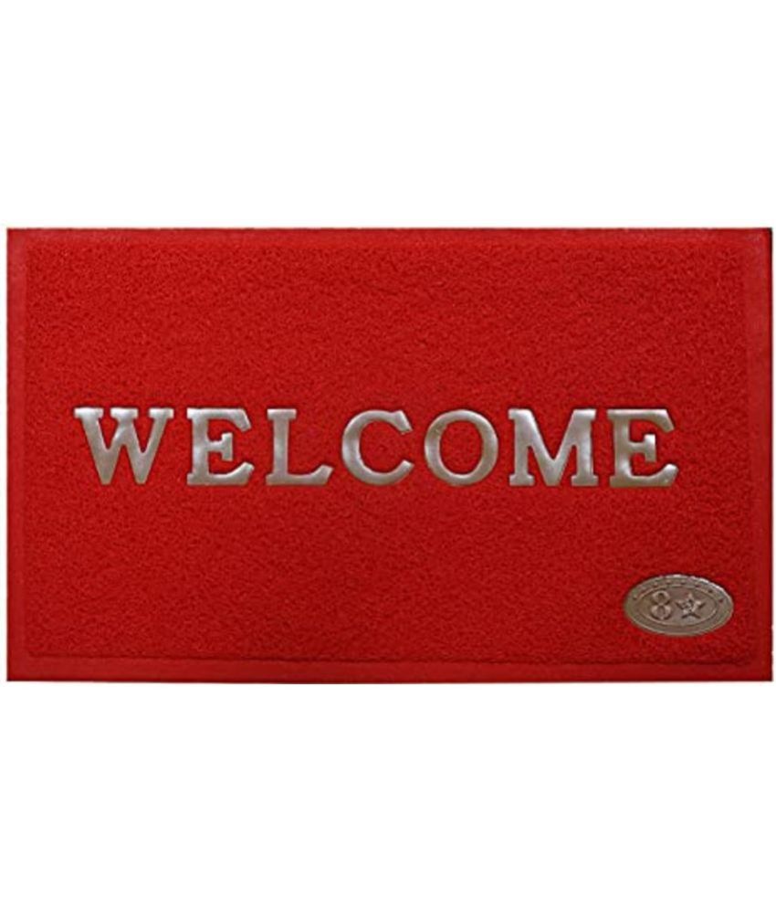     			Abhikram - Anti-skid Polyester Door Mat ( 60 X 40 cm ) Single - Red