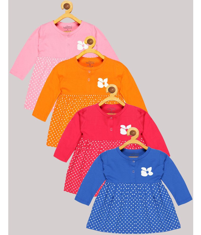     			Babeezworld - Multicolor Cotton Baby Girl Frock ( Pack of 4 )