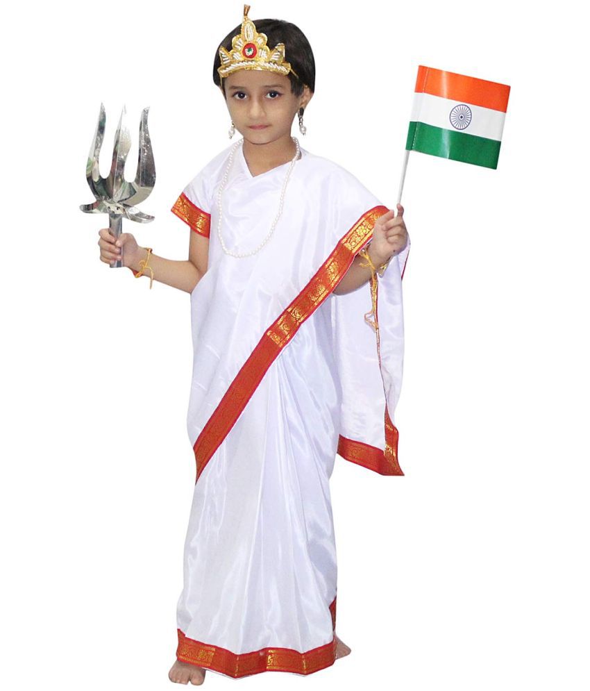     			Kaku Fancy Dresses Bharat Mata Costume for Girls for Republic Day & Independence Day | National Hero Freedom Fighter Fancy Dress for Kids - 5-6 Years