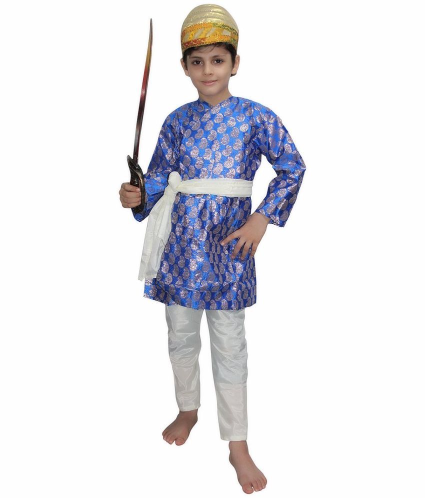     			Kaku Fancy Dresses National Hero Shivaji Costume For Boys | Republic Day Independence Day, Maharashtra Day Chatrapati Shivaji Fancy Dress For Kids - 5-6 Years, Blue