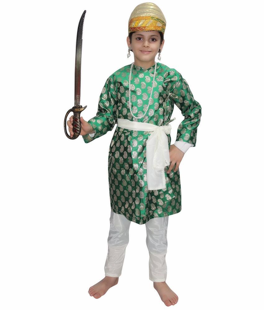     			Kaku Fancy Dresses National Hero Shivaji Costume For Boys | Republic Day Independence Day, Maharashtra Day Chatrapati Shivaji Fancy Dress For Kids - 5-6 Years, Green