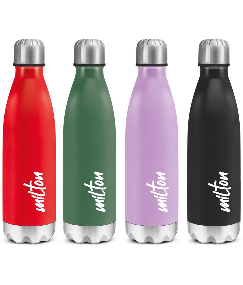     			Milton Shine 1000 Stainless Steel Water Bottle Set of 4, 900 ml Each, Red