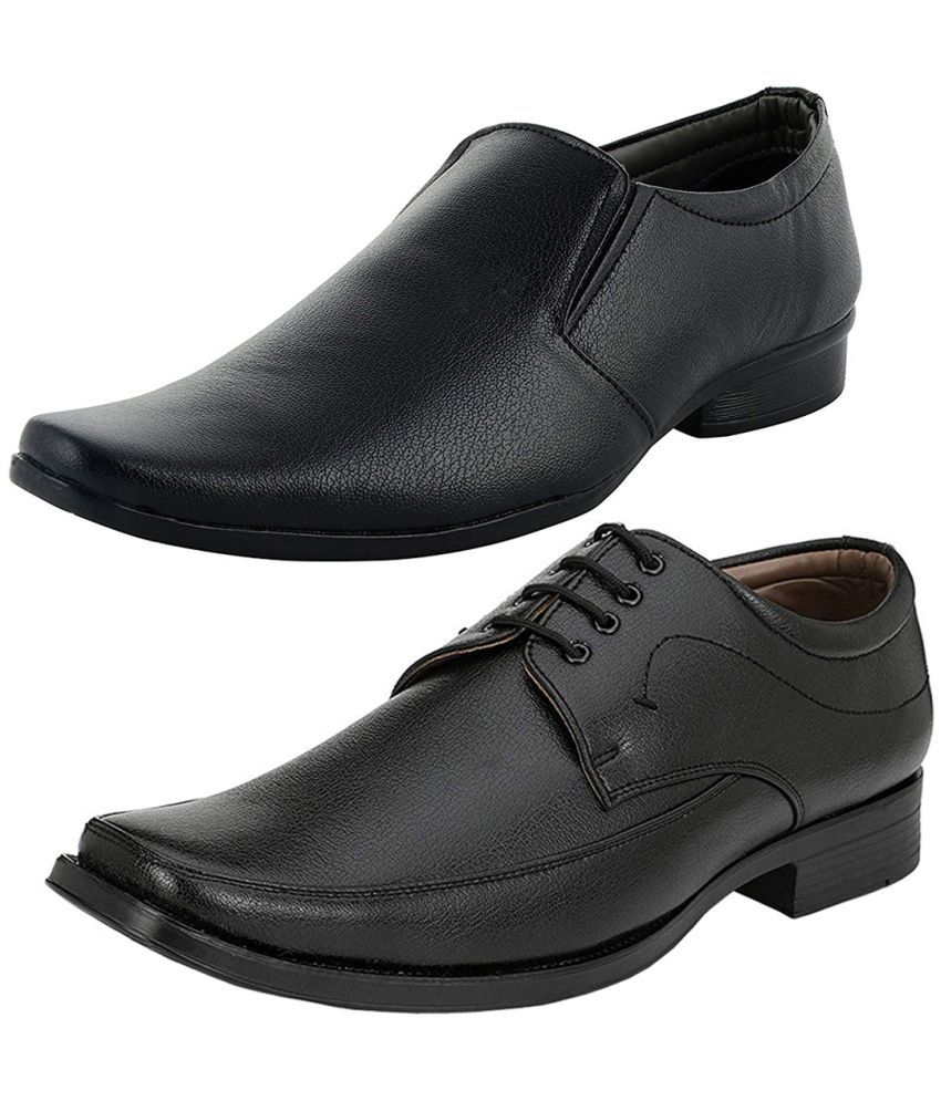     			vitoria - Black Men's Derby Formal Shoes