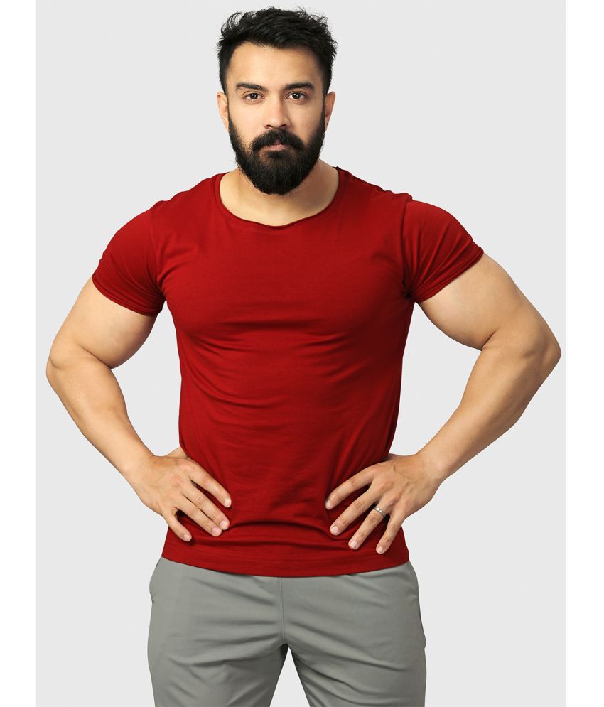     			Fuaark - Maroon Cotton Slim Fit Men's Sports T-Shirt ( Pack of 1 )