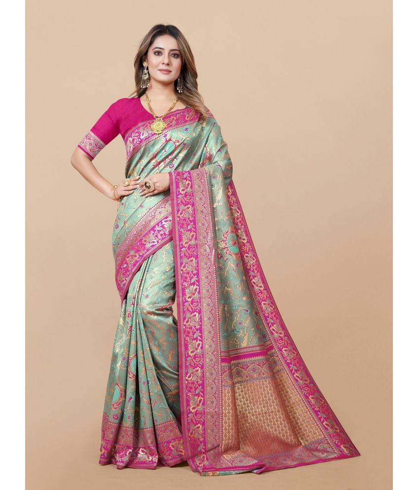     			Gazal Fashions - Multicolour Banarasi Silk Saree With Blouse Piece ( Pack of 1 )