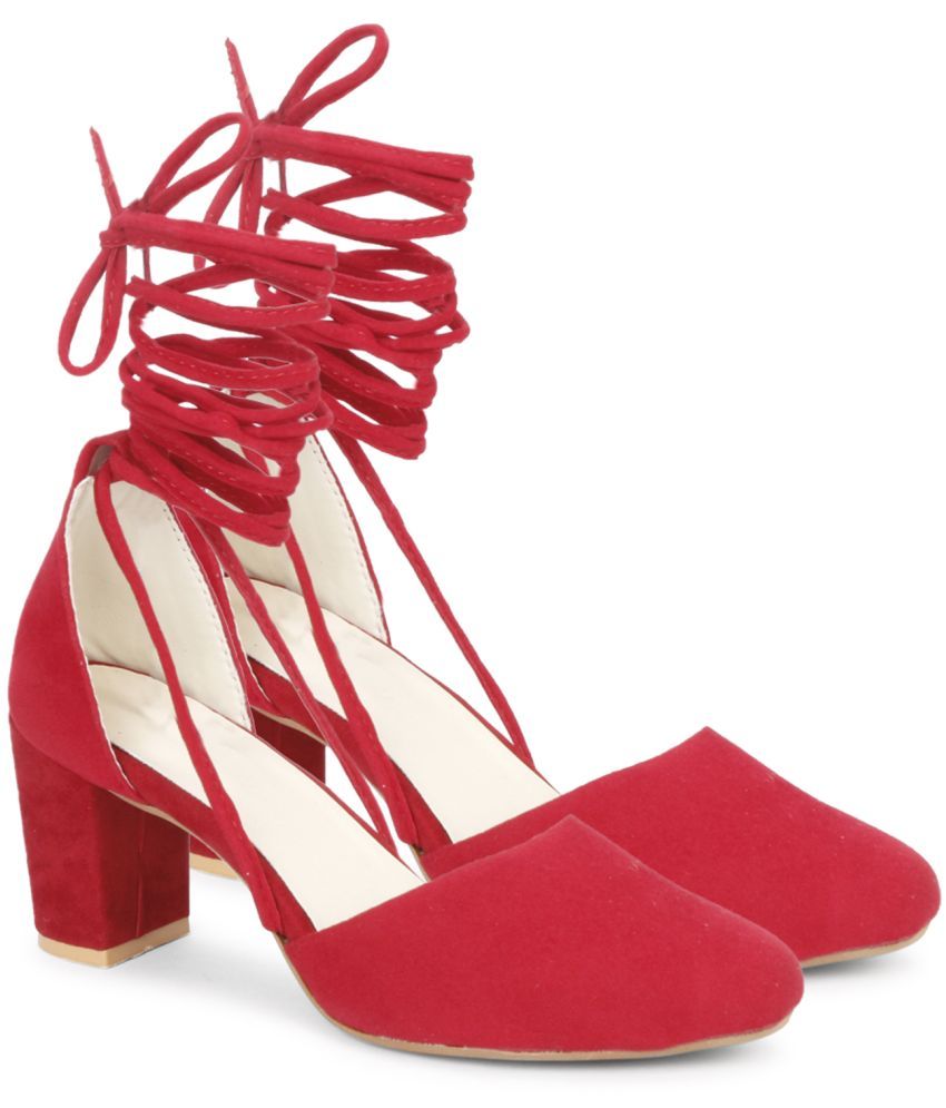     			Ishransh - Red Women's Gladiators Heels