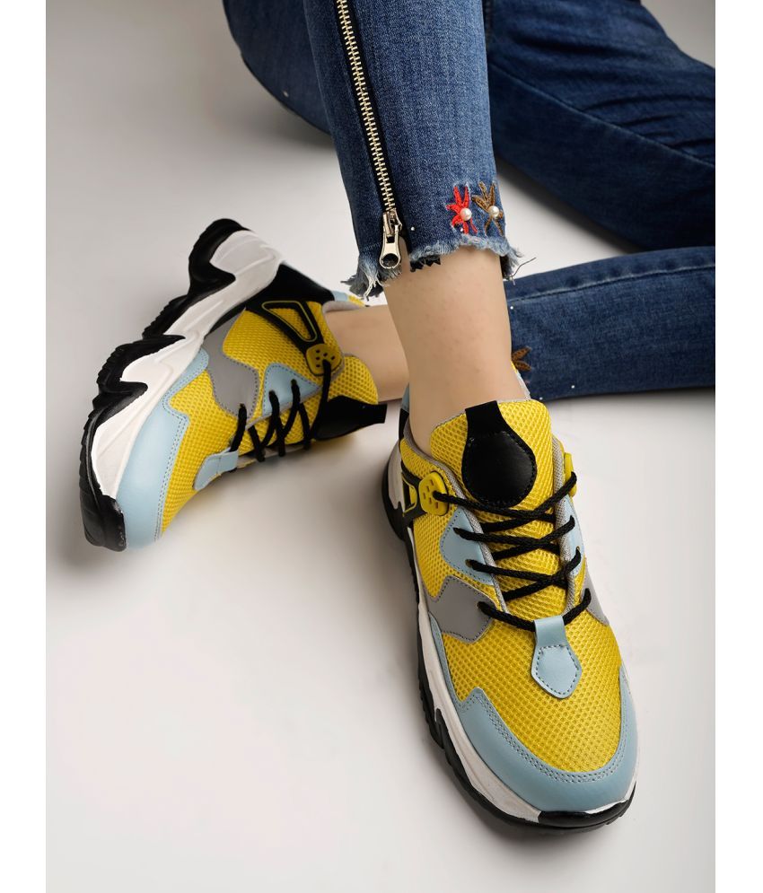     			Shoetopia - Yellow Women's Sneakers