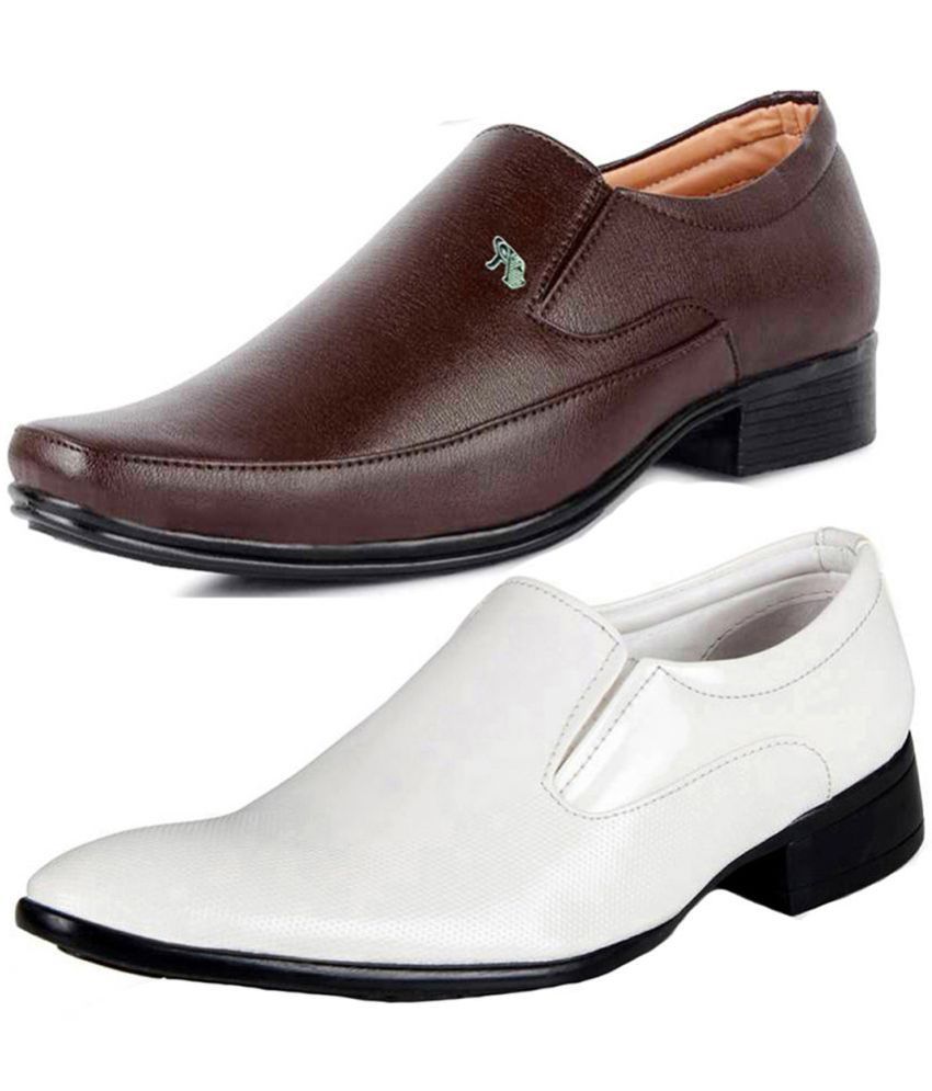     			vitoria - White Men's Slip On Formal Shoes