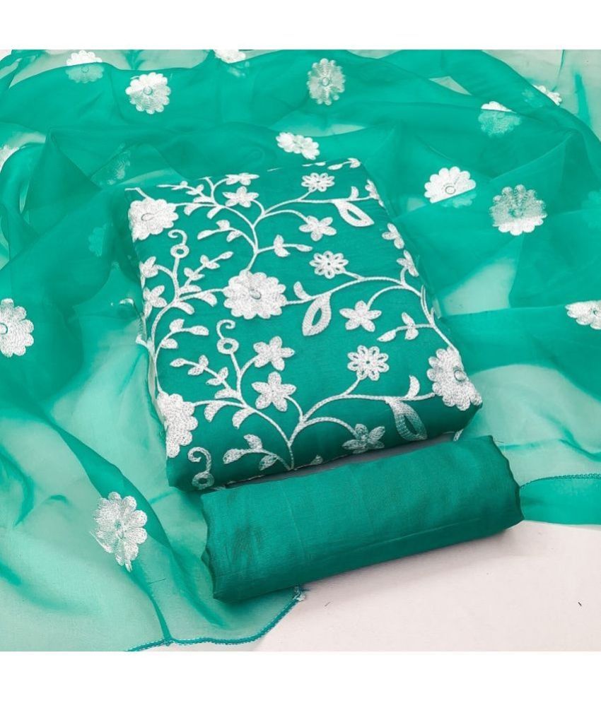     			Apnisha - Unstitched Sea Green Cotton Dress Material ( Pack of 1 )