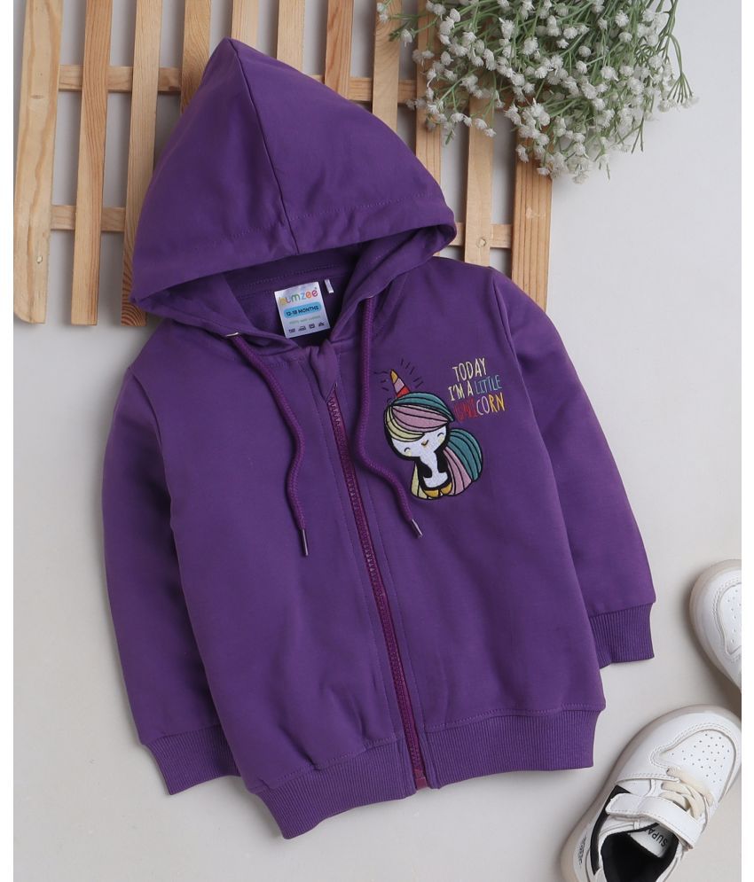     			BUMZEE - Purple Cotton Girl's Light Weight Jacket ( Pack of 1 )