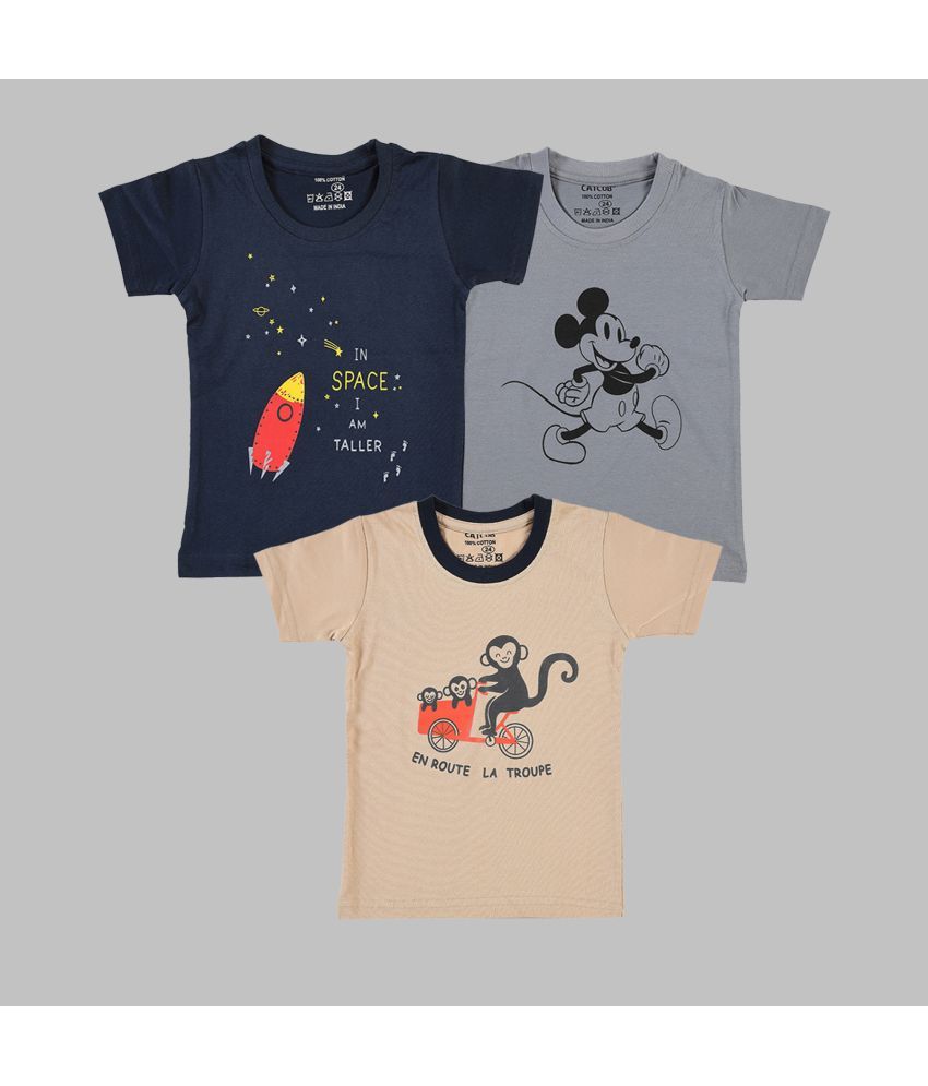     			CATCUB - Multi Unisex T-Shirt ( Pack of 3 )