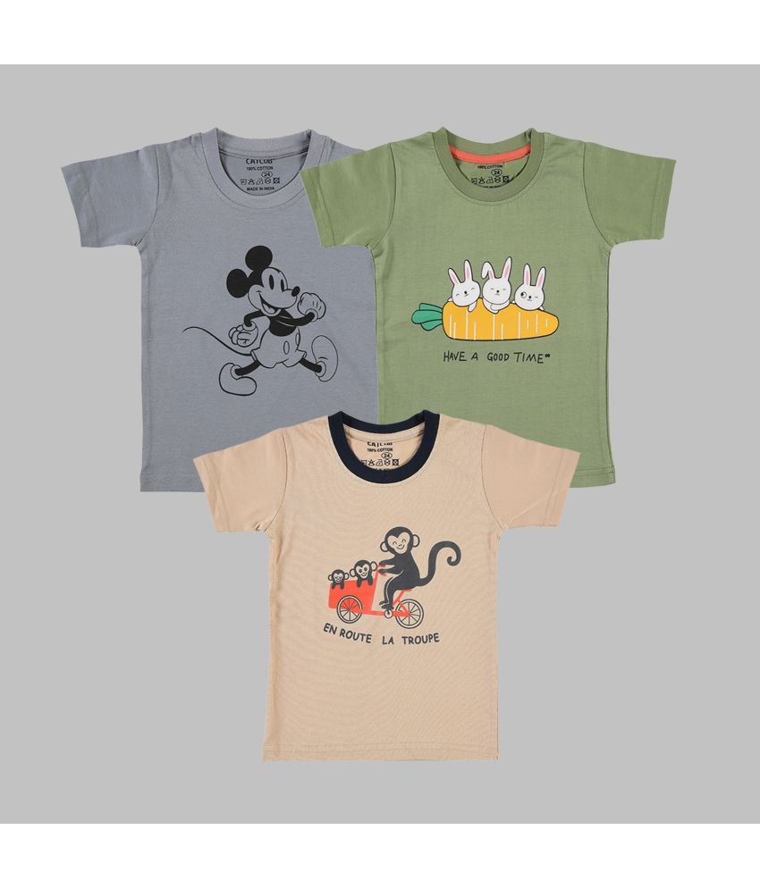     			CATCUB - Multi Unisex T-Shirt ( Pack of 3 )