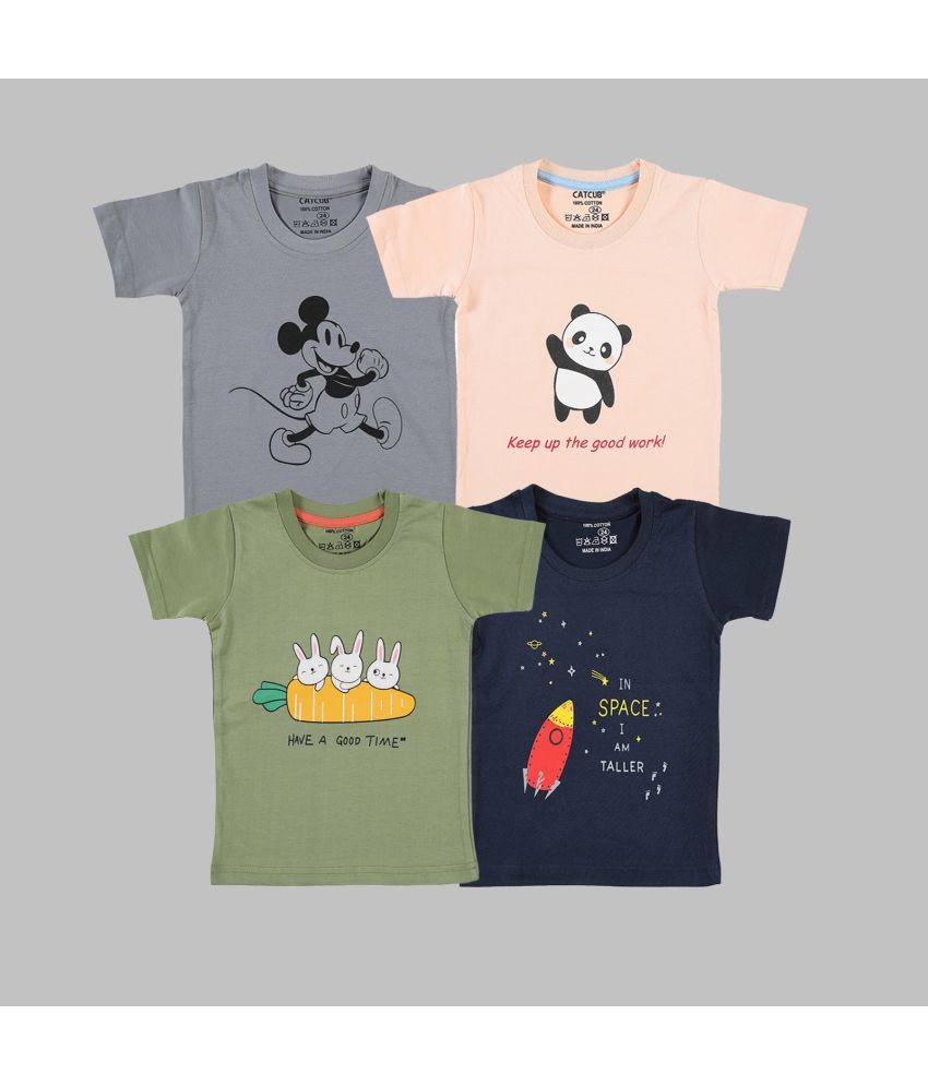     			CATCUB - Multi Unisex T-Shirt ( Pack of 4 )