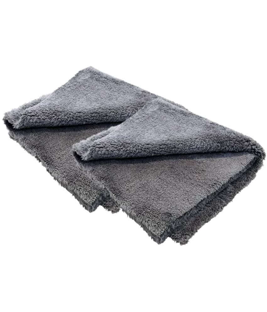     			HOMETALES - Grey 500 GSM Drying Towel For Automobile ( Pack of 2 )