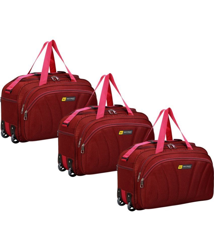     			Waycraft - 55 Ltrs Red Polyester Duffle Trolley