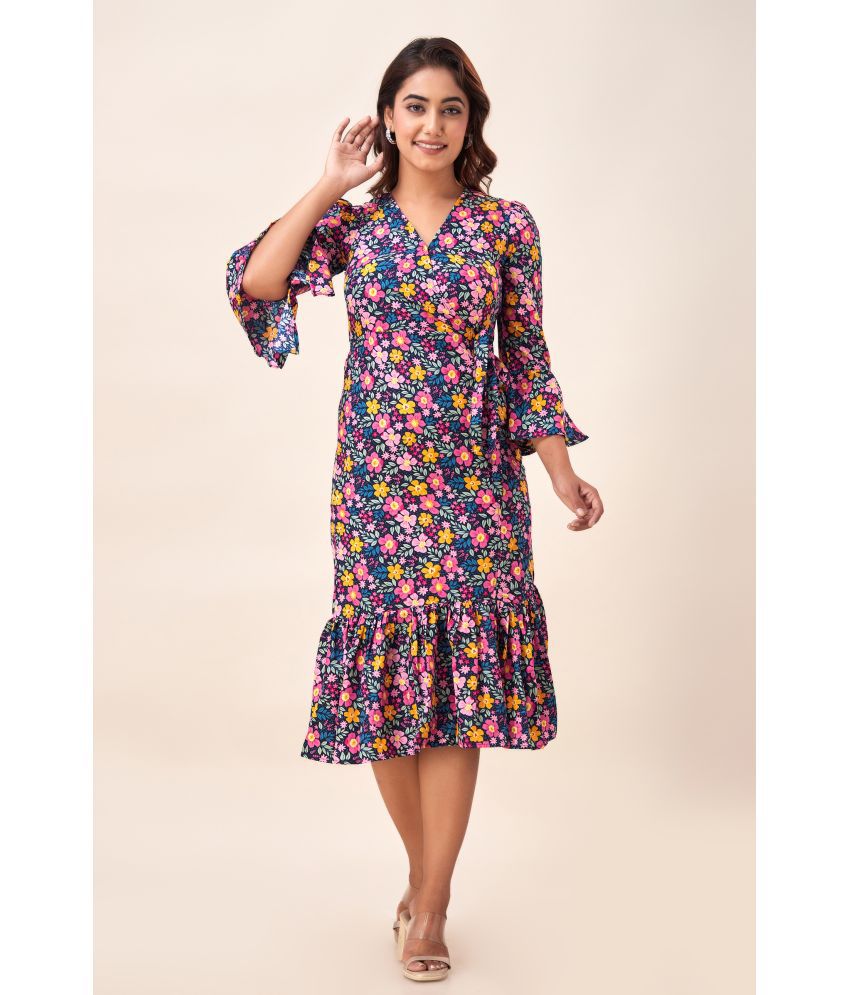     			FabbibaPrints - Multi Color Crepe Women's A-line Dress ( Pack of 1 )