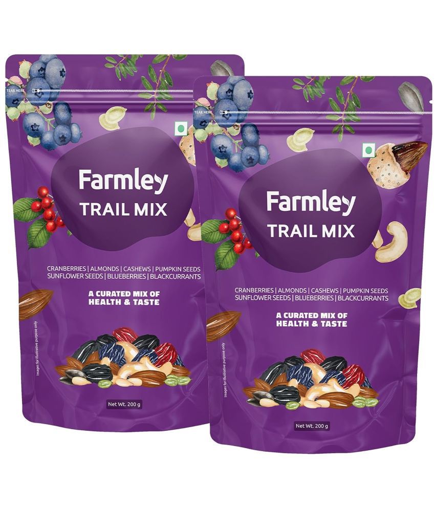     			Farmley 7-In-1 Premium Trail Mixed Dry Fruit & Healthly Snacks Contains Almond , Cashew , Pumpkin & Sun Flowers Seeds & More Pack Of 2 , Each 200 Gm