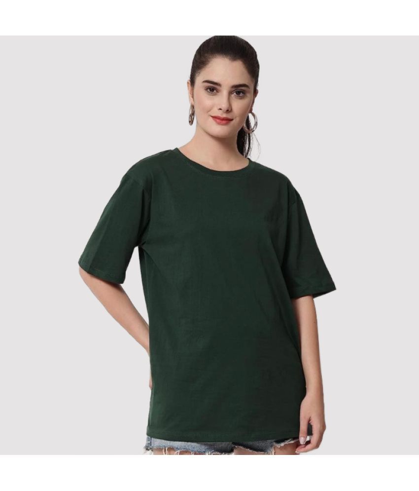     			PP Kurtis - Bottle Green Cotton Loose Fit Women's T-Shirt ( Pack of 1 )