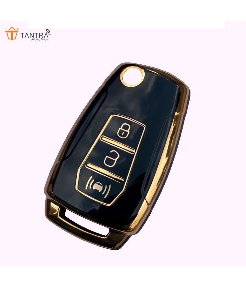     			TANTRA Soft TPU Car Key Cover for XUV 300 3-Button Flip Key XUV 300 3-Button Key Fob Cover - XUV 300 CAR Key Cover