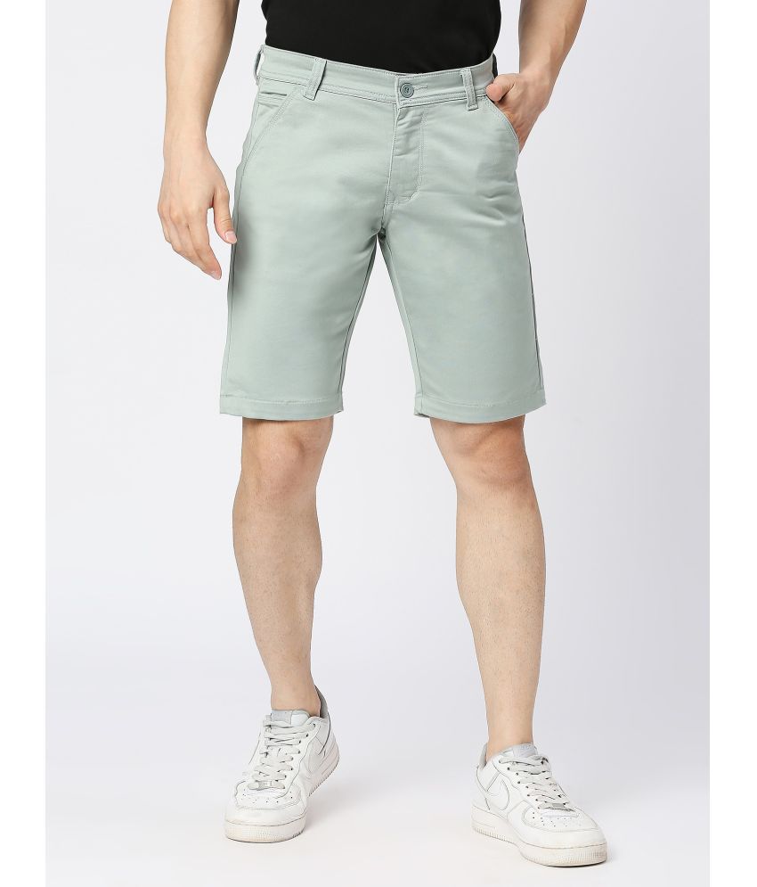     			True Colors of India - Green Cotton Blend Men's Chino Shorts ( Pack of 1 )