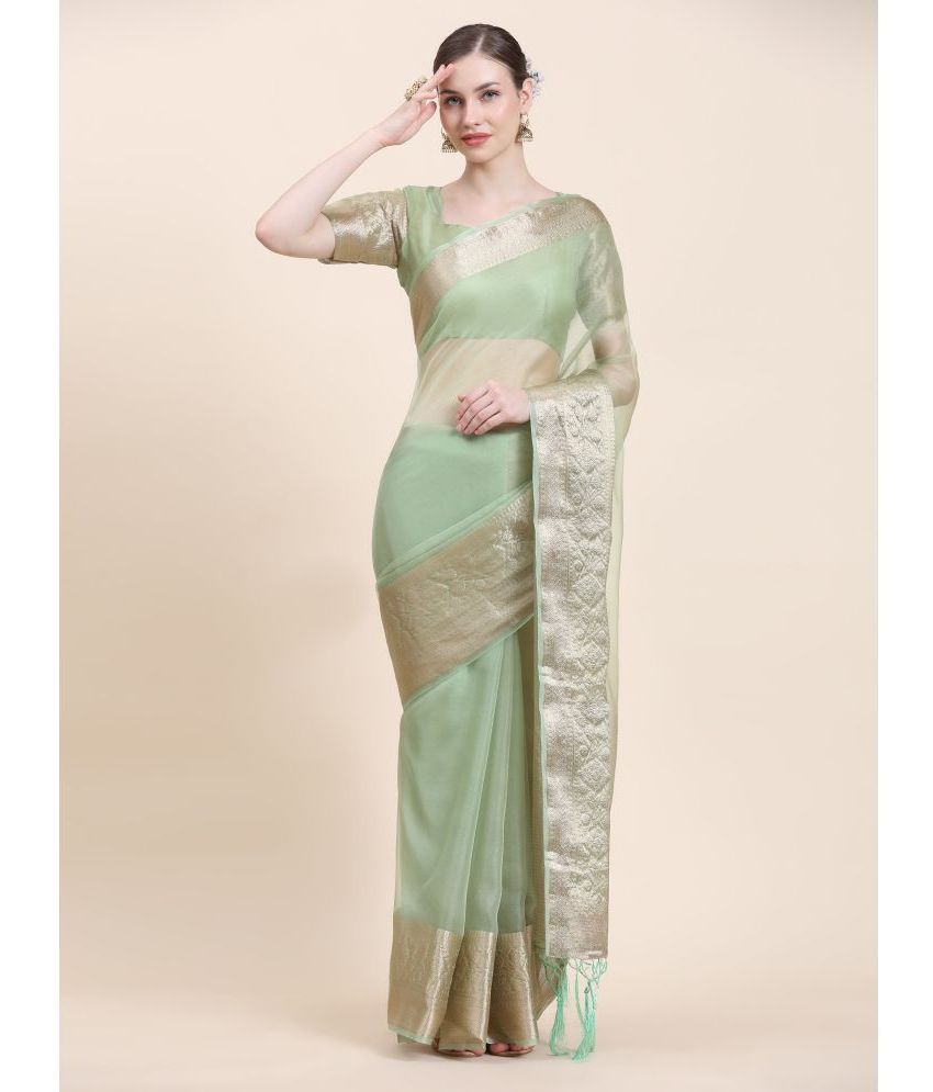     			rujave - Green Silk Saree With Blouse Piece ( Pack of 1 )
