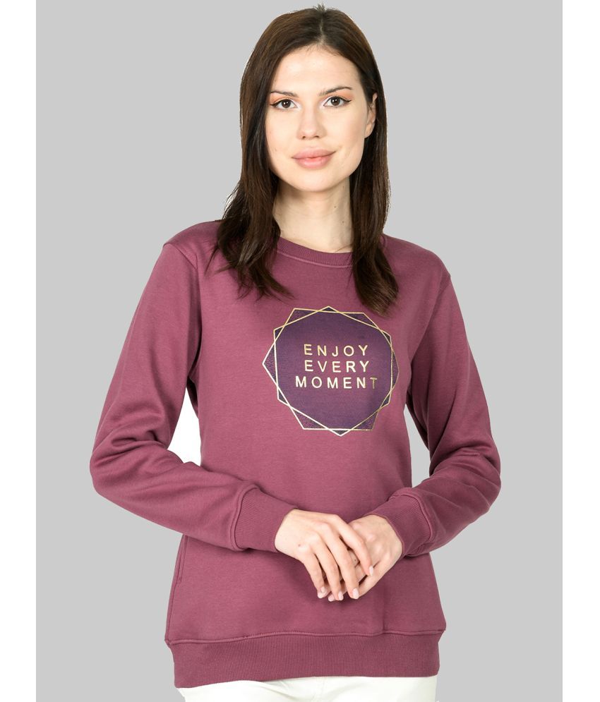     			CHERIBELL Cotton Purple Non Hooded Sweatshirt