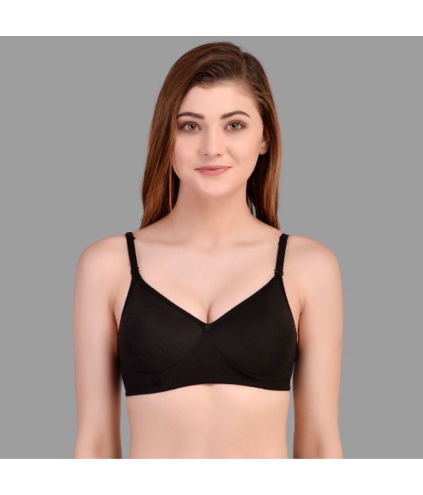     			Desiprime - Black Cotton Heavily Padded Women's Everyday Bra ( Pack of 1 )