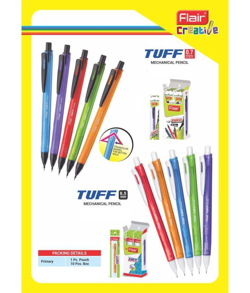     			FLAIR Tuff Mechanical Pencil Multicolor Triangular Shape 25 Pcs