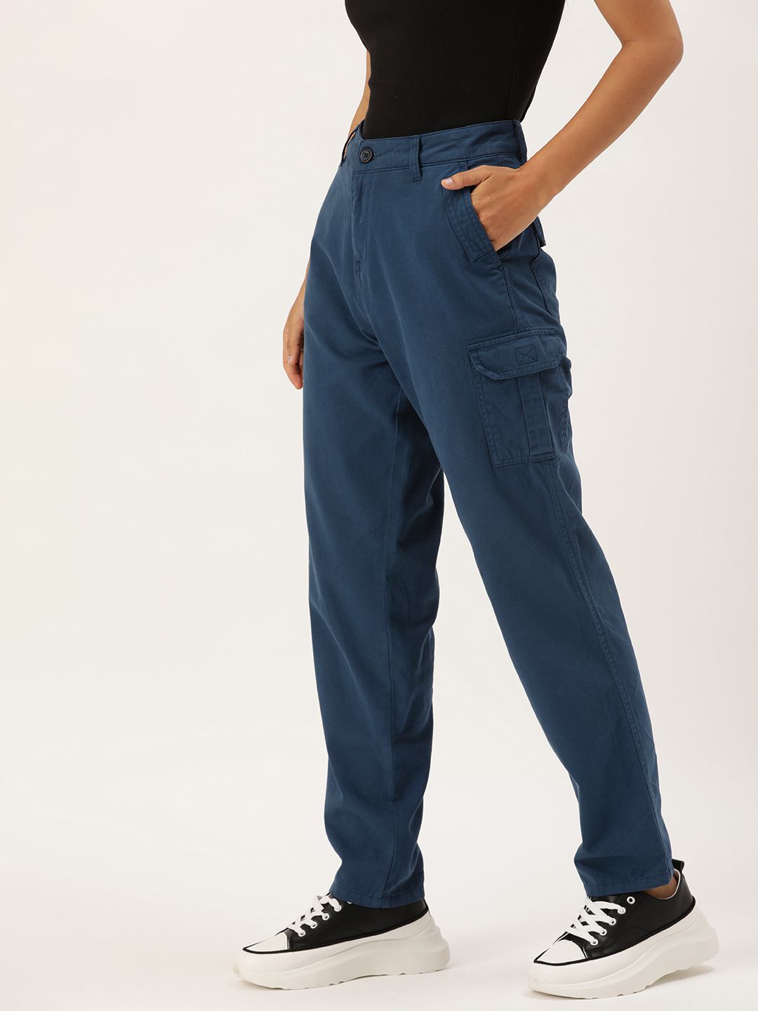     			IVOC - Blue Cotton Slim Women's Cargo Pants ( Pack of 1 )