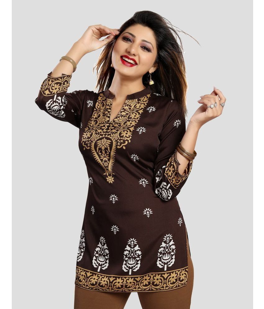     			Meher Impex - Brown Crepe Women's Tunic ( Pack of 1 )