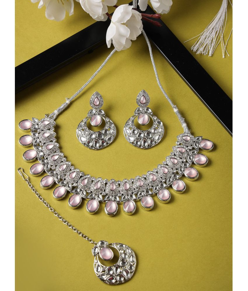     			Sukkhi Pink Alloy Necklace Set ( Pack of 1 )