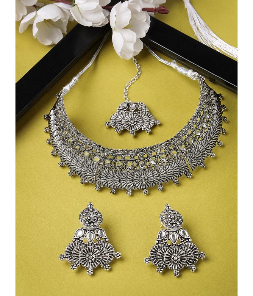     			Sukkhi Silver Alloy Necklace Set ( Pack of 1 )